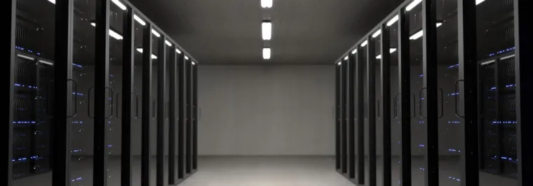 Rows of servers in a data center