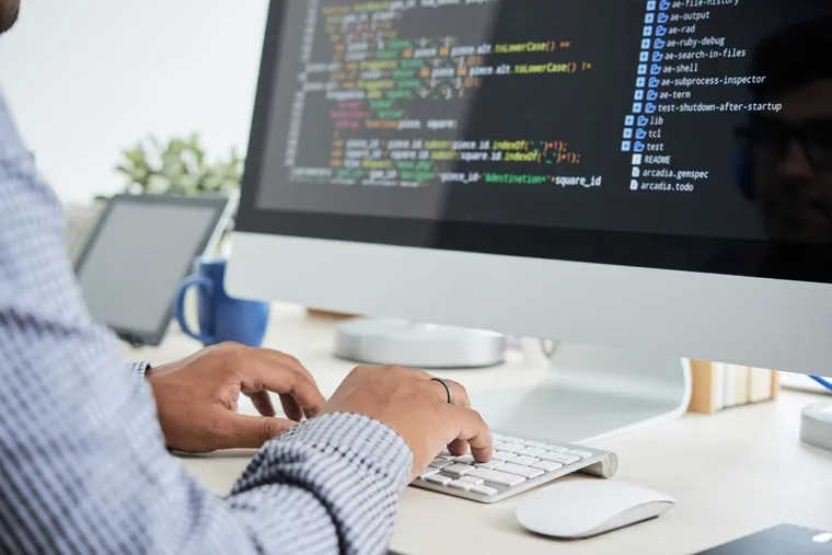 Engineer working at a computer